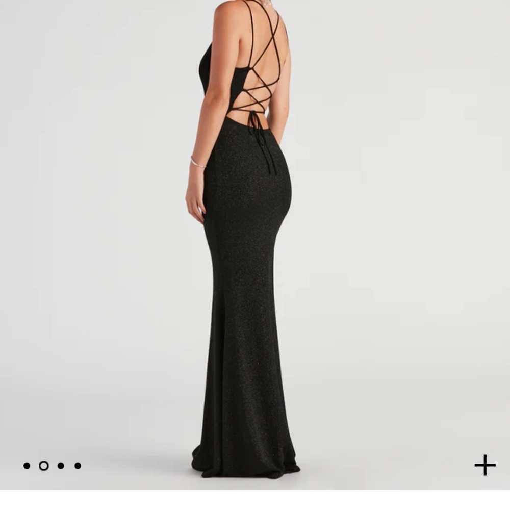 Sparkly Lace Up Formal Dress